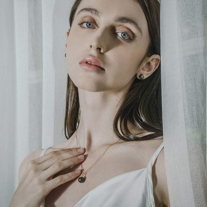 Black Pearl Necklace for Women, AAAA Quality Genuine Tahitian Cultured Pearls 18K Gold Pendant with 925 Sterling Silver Chain, Jewelry Gifts for Wife Mom Daughter