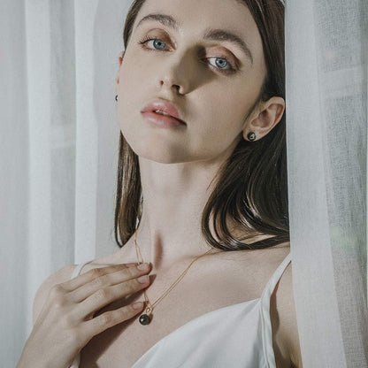 Black Pearl Necklace for Women, AAAA Quality Genuine Tahitian Cultured Pearls 18K Gold Pendant with 925 Sterling Silver Chain, Jewelry Gifts for Wife Mom Daughter