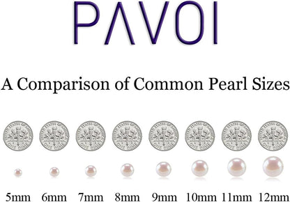 Sterling Silver round White Simulated Shell Pearl Necklace Strand | Pearl Choker Necklace | Jewelry for Women