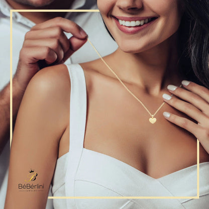 Heart CZ Charm 14K Gold Filled Cuban Chain Pendant Necklace Jewelry Women 20"