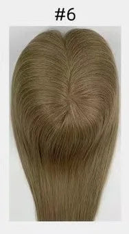 Lillian Toppers Collection Top Quality Cuticle Intact Raw Virgin Human Hair Toppers for Women 100% 5.5in*6in Hand-Tied Hair Topper with Swiss Lace Base