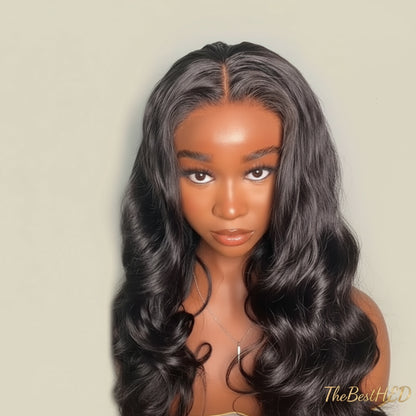 Wear Go Glueless Wigs Collection 5x5 Glueless Wigs Human Hair 250% Density Body Wave Lace Front Wigs Human Hair Pre Cut 5x5 HD Lace Closure Wigs #1B