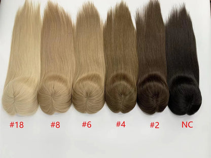 Lillian Toppers Collection Top Quality Cuticle Intact Raw Virgin Human Hair Toppers for Women 100% 5.5in*6in Hand-Tied Hair Topper with Swiss Lace Base
