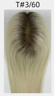 Lillian Toppers Collection Top Quality Cuticle Intact Raw Virgin Human Hair Toppers for Women 100% 5.5in*6in Hand-Tied Hair Topper with Swiss Lace Base