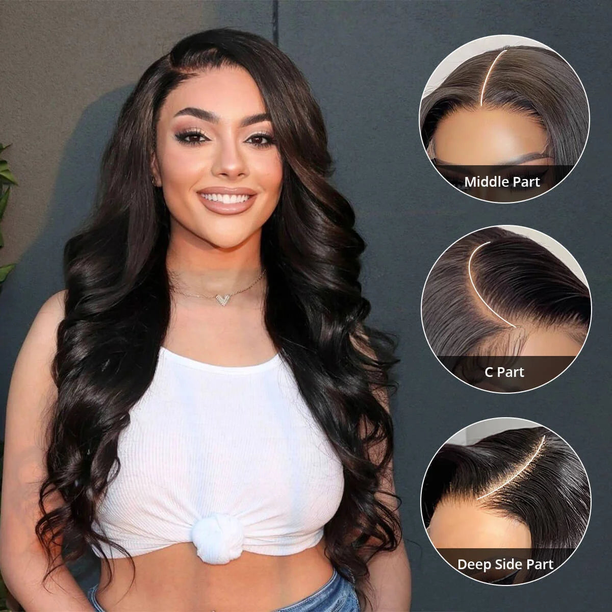 Wear Go Glueless Wigs Collection 5x5 Glueless Wigs Human Hair 250% Density Body Wave Lace Front Wigs Human Hair Pre Cut 5x5 HD Lace Closure Wigs #1B