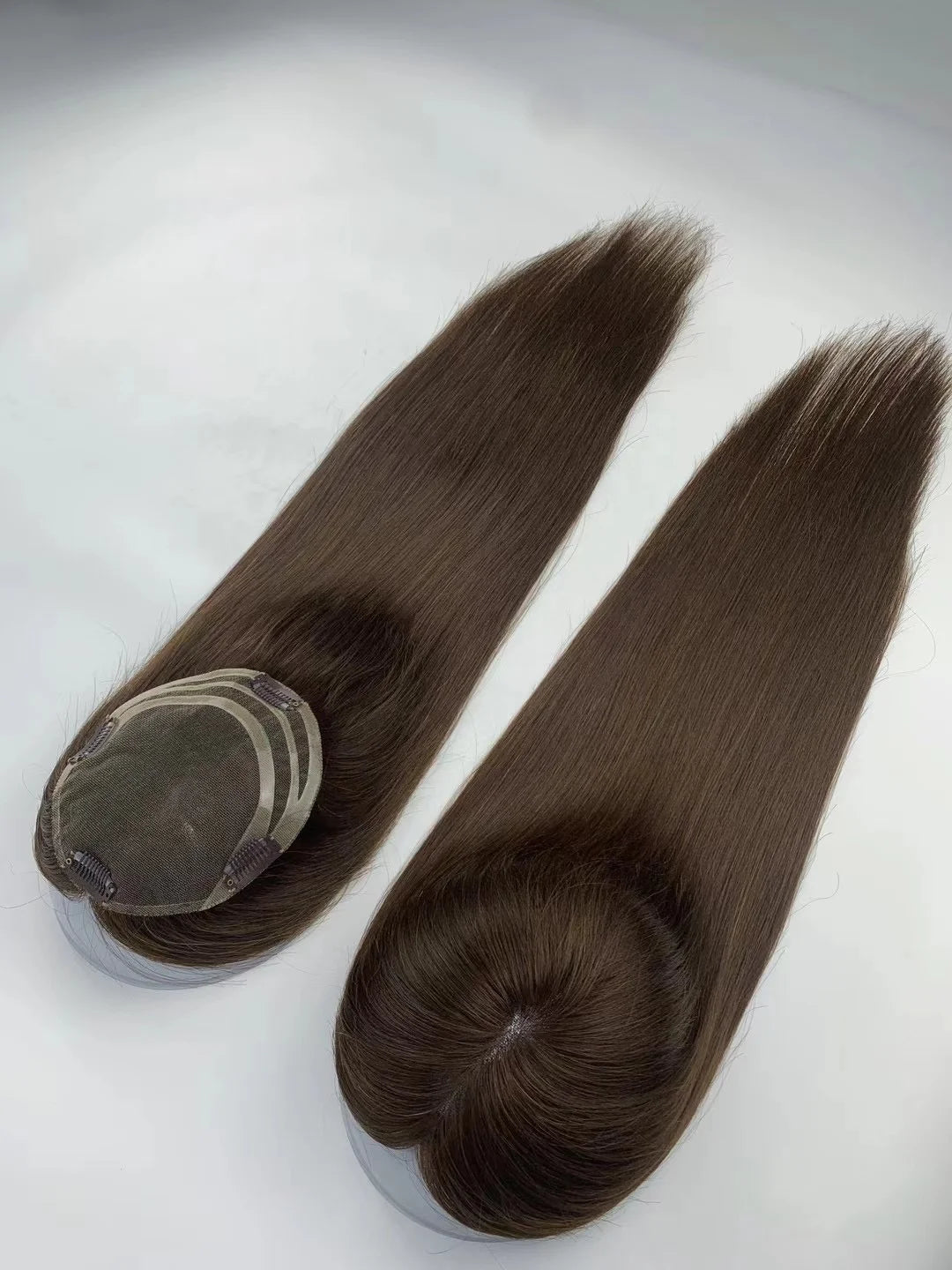 Lillian Toppers Collection Top Quality Cuticle Intact Raw Virgin Human Hair Toppers for Women 100% 5.5in*6in Hand-Tied Hair Topper with Swiss Lace Base