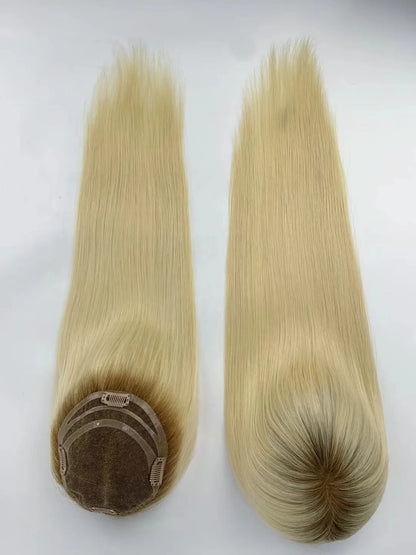 Lillian Toppers Collection Top Quality Cuticle Intact Raw Virgin Human Hair Toppers for Women 100% 5.5in*6in Hand-Tied Hair Topper with Swiss Lace Base
