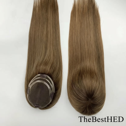 Lillian Toppers Collection Top Quality Cuticle Intact Raw Virgin Human Hair Toppers for Women 100% 5.5in*6in Hand-Tied Hair Topper with Swiss Lace Base