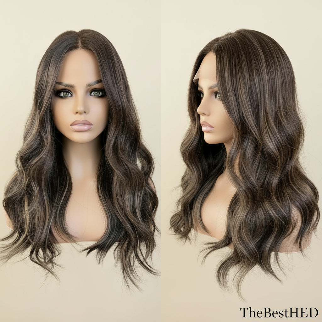 Wear Go Glueless Wigs Collection Dark Blonde Colored Wig Highlight 360 Full Lace Wigs Human Hair Lace Front Wigs Brazilian Hair For Women Natural Hairline