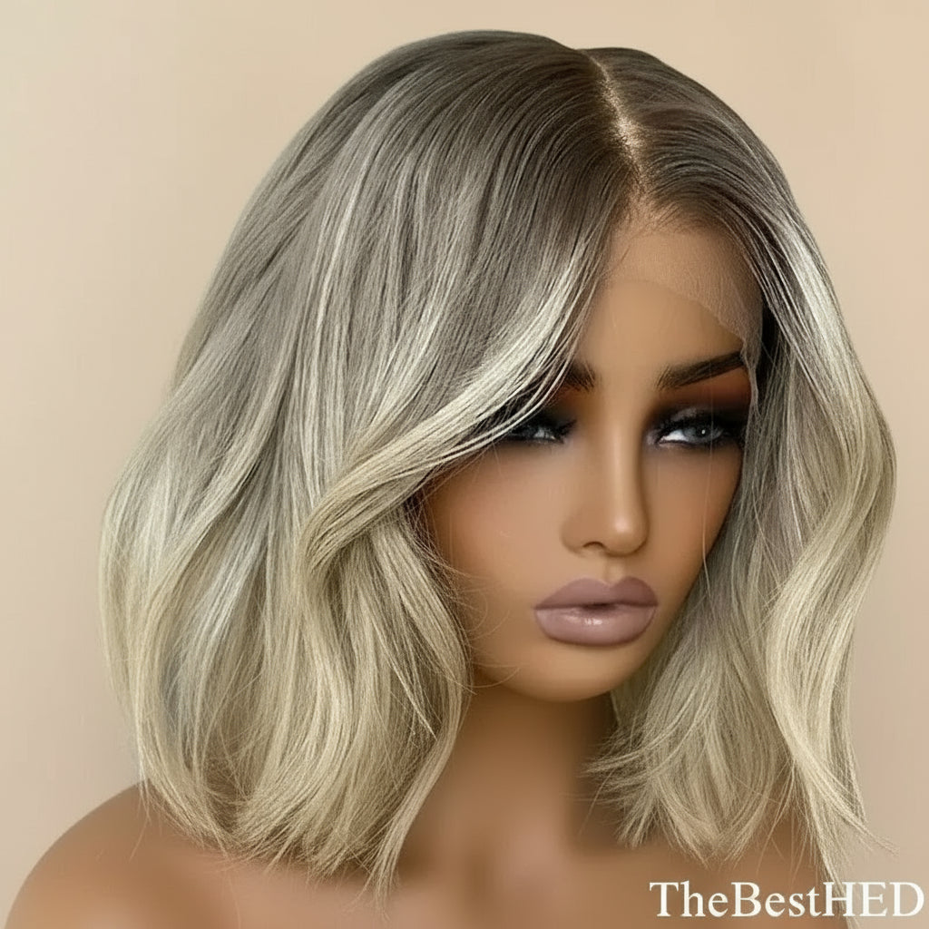 Wear Go Glueless Wigs Collection New Arrival Good Quality Short Bob Human Hair Wigs Ombre Blonde 13x6 Virgin Hair Wig