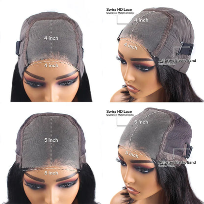 Wear Go Glueless Wigs Collection Human Hair Pre-Cut 4x4 5x5 HD Lace Closure Deep Wave Curly Human Hair Wigs Brazilian Water Wave Wig