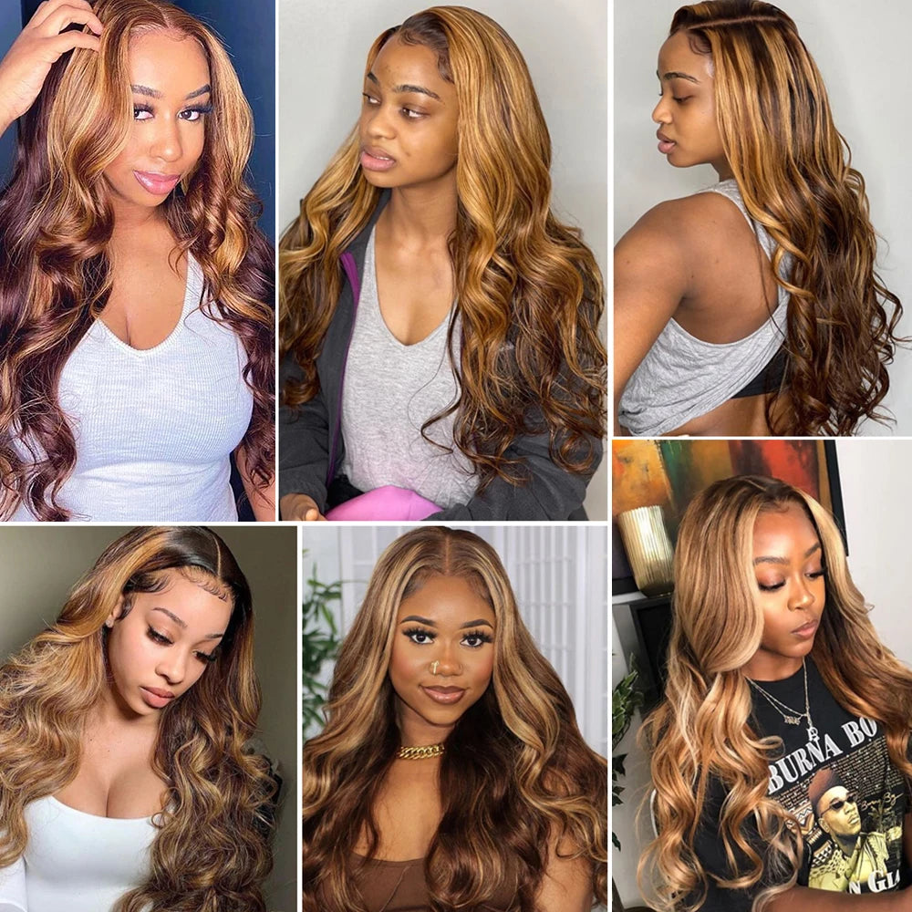 Wear Go Glueless Wigs Collection Highlight Wig 100% Human Hair 13x6 Hd Lace Frontal Wig 13x4 Honey Blonde Body Wave Lace Glueless Front Wigs For Woman Brazilian
