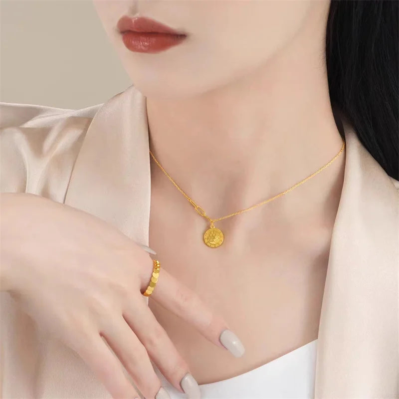 High quality genuine gold AU750 18K women's fashion jewelry necklace collarbone chain luxury Valentine's Day gift