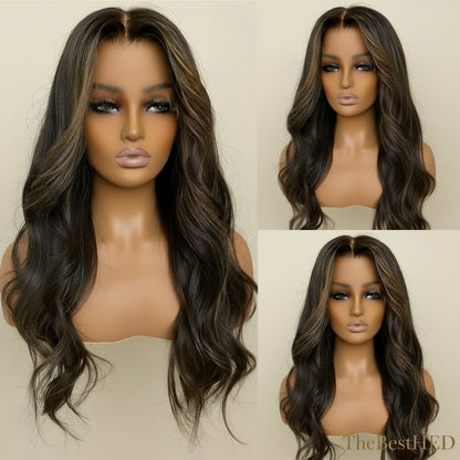 Wear Go Glueless Wigs Collection HD Lace 13x4 13x6 Lace Front Wig Highlight Dark Colored Lace Front Wigs PrePlucked Brown Body Wave Silk Base Human Hair Wigs
