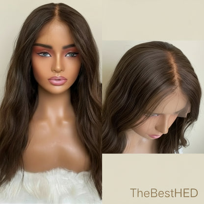 Wear Go Glueless Wigs Collection Glueless Full Lace Wigs Natural Wavy Dark Brown Human Hair HD Lace 13x6/360 Wigs With Natural Hairline 5x5 Silk Base Closure Wig
