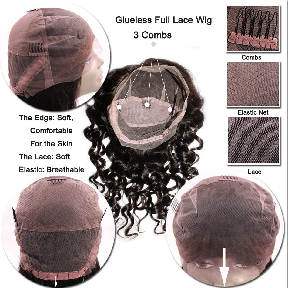 Body Wave Full Lace Wig Brazilian Remy Human Hair Pre Plucked Glueless Full Handtied Lace Wig With Baby Hair