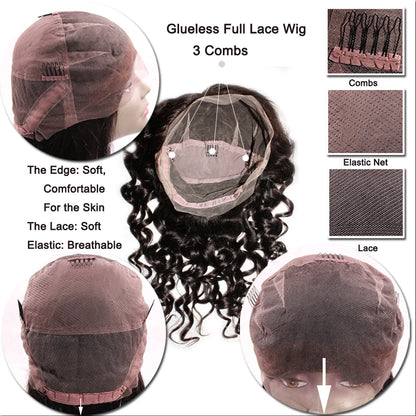 Body Wave Full Lace Wig Brazilian Remy Human Hair Pre Plucked Glueless Full Handtied Lace Wig With Baby Hair