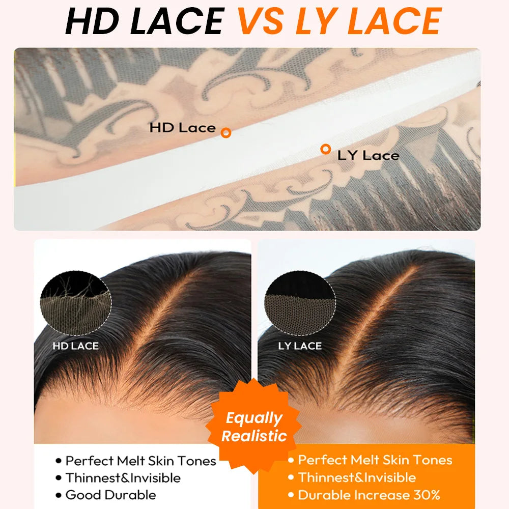 Wear Go Glueless Wig Collection 7x5 and  4x4 Lace Closure Wigs With Banges Ombre Highlight Brown Color Wigs Glueless 360 Lace Wigs Layered Design