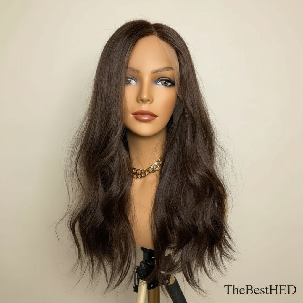Wear Go Glueless Wig Collection Dark Chocolate Brown Natural Wave 100% 13x6 Lace Frontal Human Hair Wigs Peruvian Glueless #2 13x4 Silk Top Lace Frontal Wigs