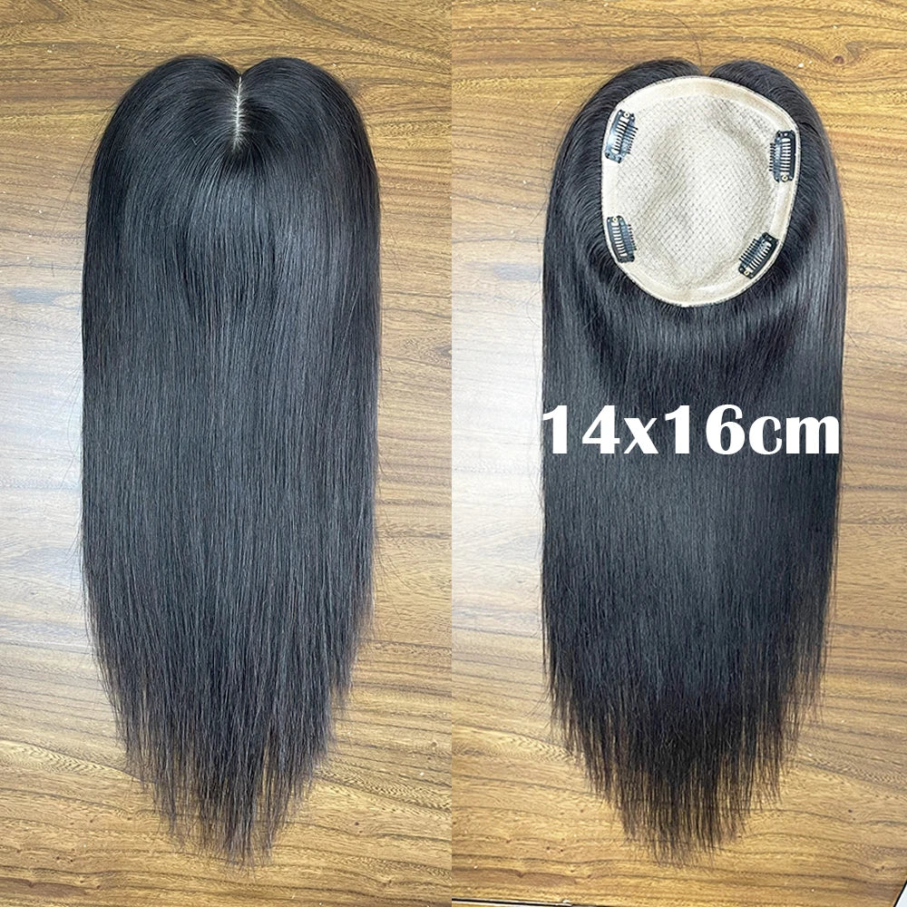 Lillian Toppers Collection Top Quality Cuticle Intact Raw Virgin Human Hair Toppers for Women 100% 5.5in*6in Hand-Tied Hair Topper with Swiss Lace Base