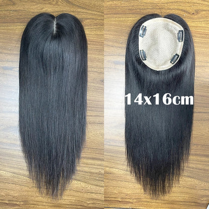 Lillian Toppers Collection Top Quality Cuticle Intact Raw Virgin Human Hair Toppers for Women 100% 5.5in*6in Hand-Tied Hair Topper with Swiss Lace Base