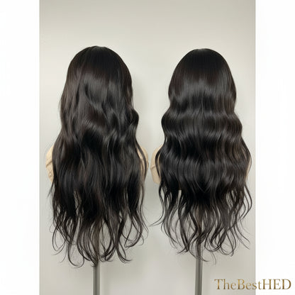 Wear Go Glueless Wigs Collection Chocolate Brown Balayage Lace Front Wig Human Hair Real Hair Wigs for Women Dark Brown Wig Body Wave Frontal Wig Womens Wigs