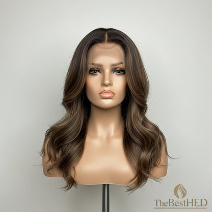 Wear Go Glueless Wigs Collection 1BT4/6 Highlighted Wig Ombre Chocolate Brown Lace Front Wig Human Hair Silk Base Wig/lace front wig/Full lace wig/360 lace wig