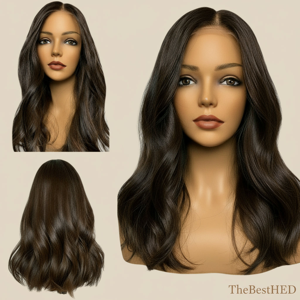 Wear Go Glueless Wigs Collection #2 Darkest Brown 13x4 Lace Front Human Hair Wigs For Women Preplucked With Bleached Knots Natural Wave 5x5 Silk Top Closure Wigs