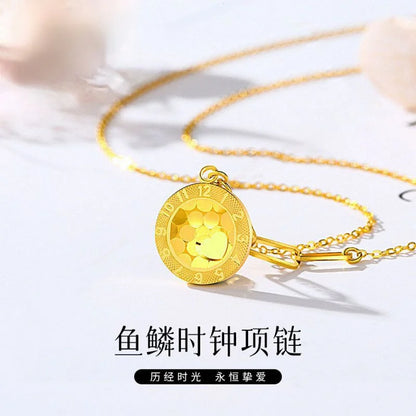 High quality genuine gold AU750 18K women's fashion jewelry necklace collarbone chain luxury Valentine's Day gift