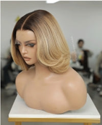 Katherine Collection 13x6 Glueless Lace Front Wig - Brazilian Virgin Hair 10" N317 Bob Cut S Cap