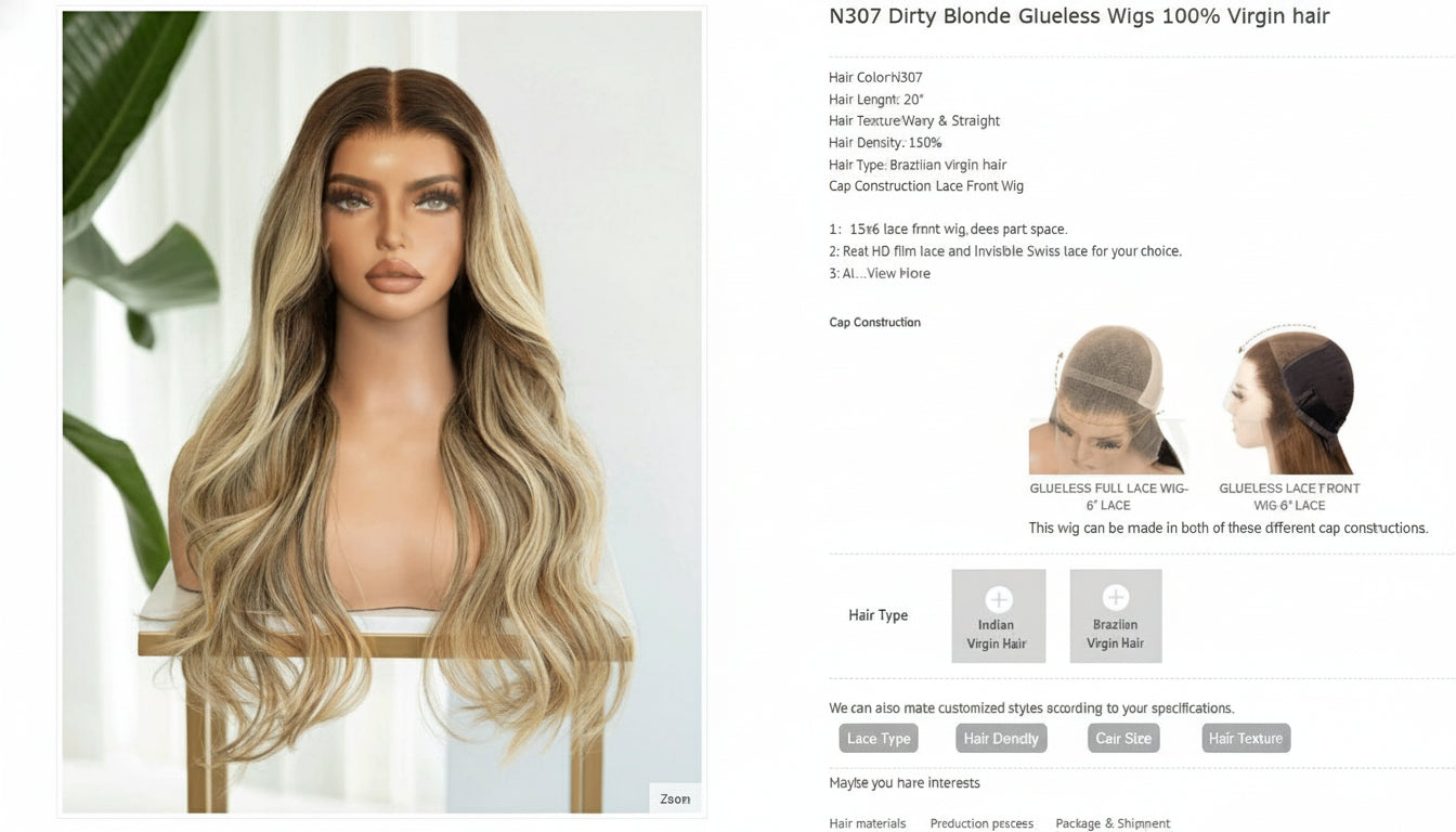 Alexia Collection 13x6 Lace Front Wig - Mongolian Virgin Hair 14" N307 Wavy-5