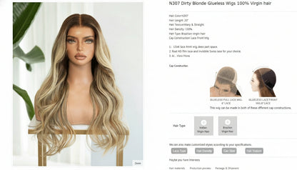 Alexia Collection 13x6 Lace Front Wig - Mongolian Virgin Hair 14" N307 Wavy-5