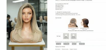 Katherine Collection 13x6 Glueless Lace Front Wig - Brazilian Virgin Hair 14" N231-1 Wavy S Cap