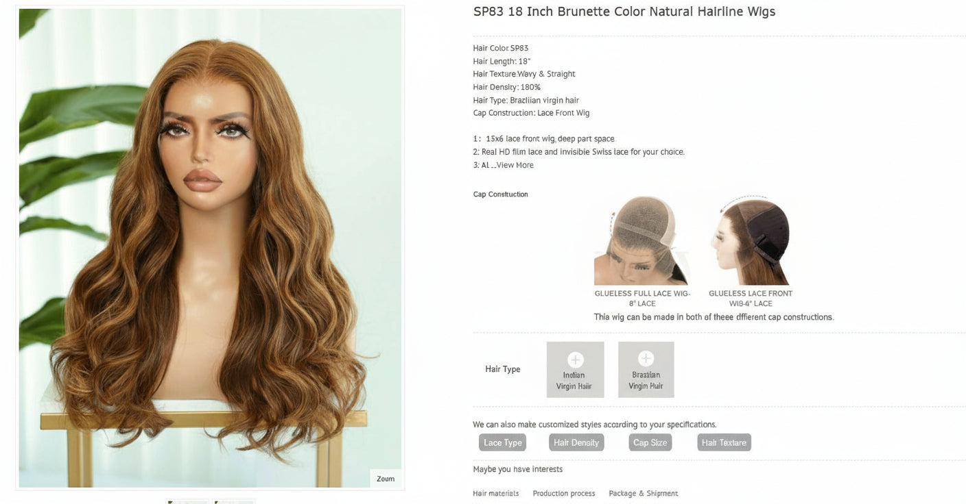 The Lillian Collection 13x6 HD Lace Front Wig - Indian Virgin Hair 14" SP83 Wavy