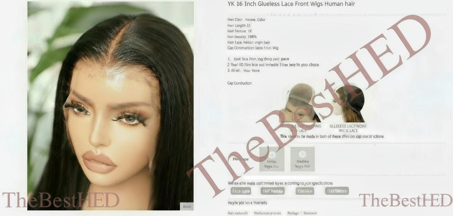 The Lillian Collection 13x6 Lace Front Wig - Indian Virgin Hair 14" Natural Color YK-Baby Hair