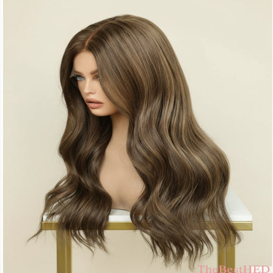 Katherine Collection 13x6 Glueless Lace Front Wig - Brazilian Virgin Hair 20" N157 Wavy S Cap