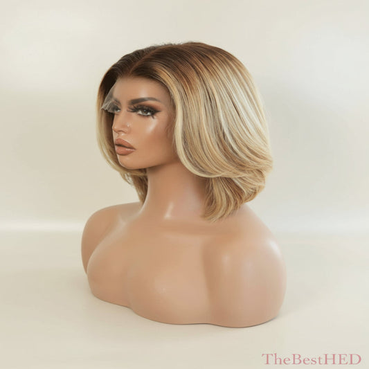 Katherine Collection 13x6 Glueless Lace Front Wig - Brazilian Virgin Hair 10" N317 Bob Cut S Cap