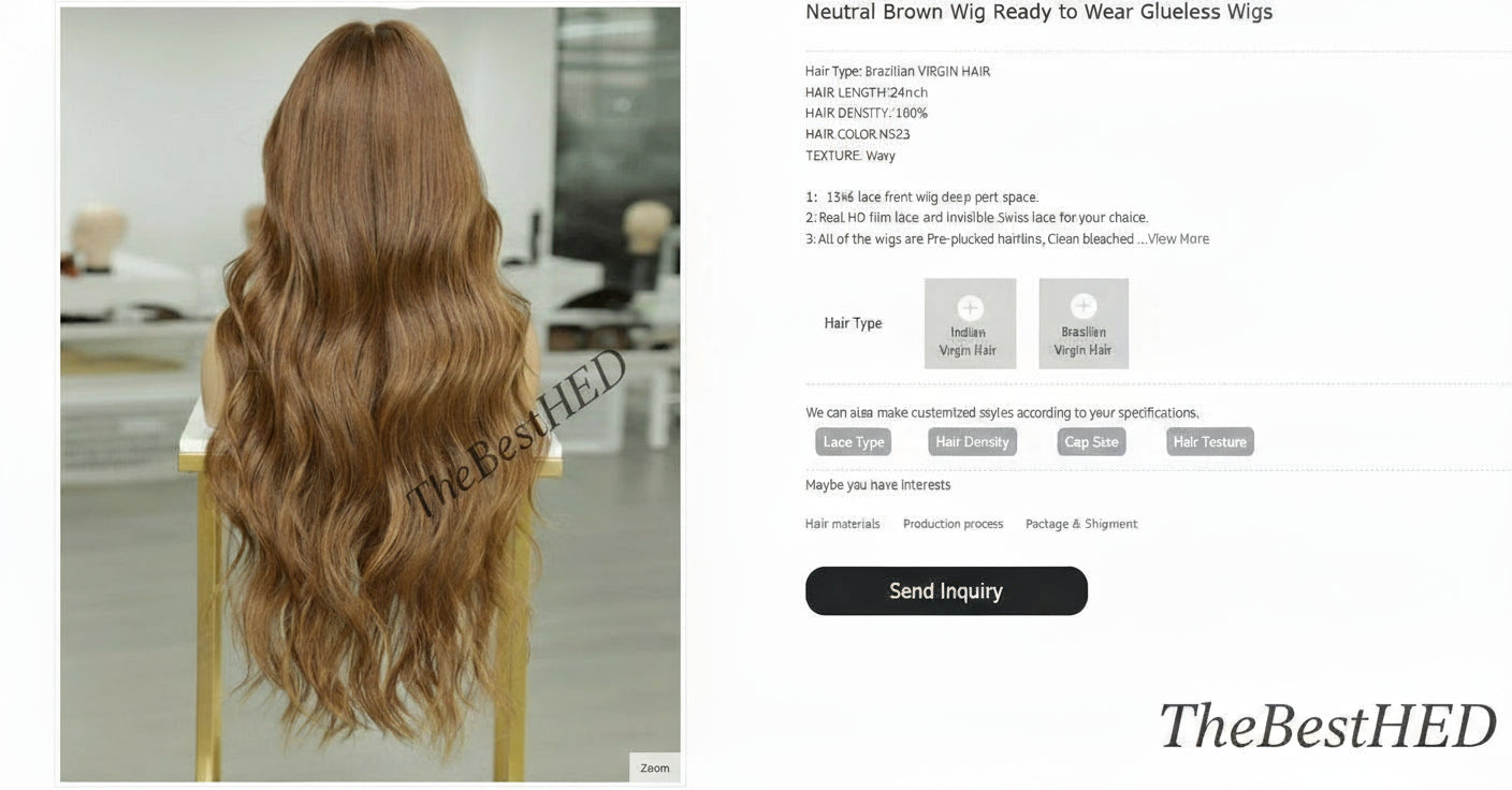 The Lillian Collection 13x6 Lace Front Wig - Indian Virgin Hair 18" N323 Wavy