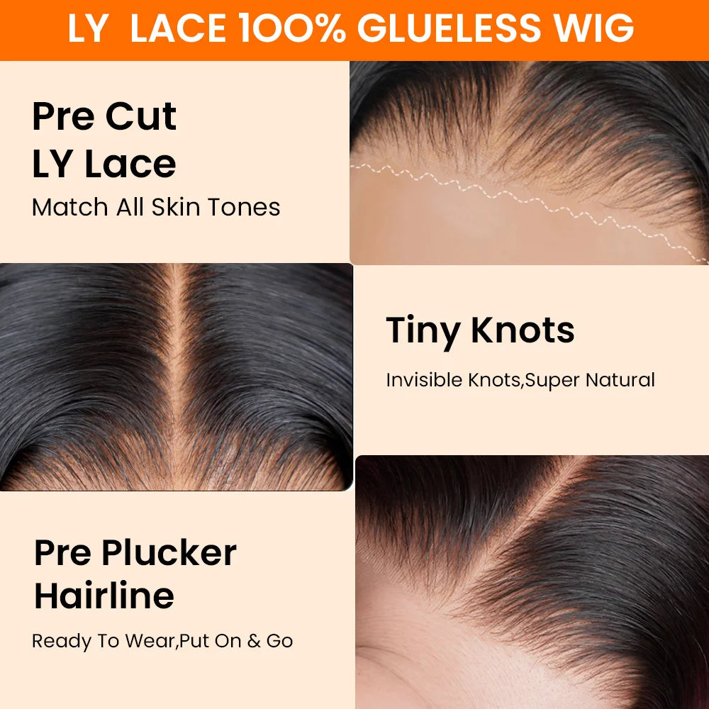 Wear Go Glueless Wig Collection 7x5 and  4x4 Lace Closure Wigs With Banges Ombre Highlight Brown Color Wigs Glueless 360 Lace Wigs Layered Design