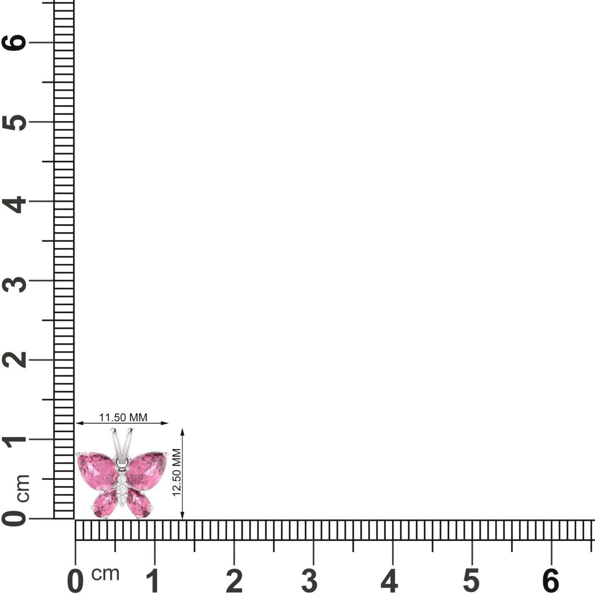 Natural and Certified Gemstone and Diamond Butterfly Petite Necklace in 14K White Gold | 1.04 Carat Pendant with Chain