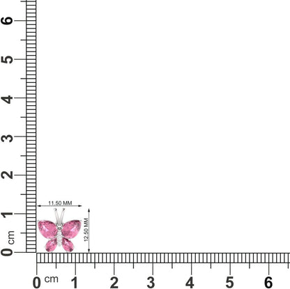 Natural and Certified Gemstone and Diamond Butterfly Petite Necklace in 14K White Gold | 1.04 Carat Pendant with Chain