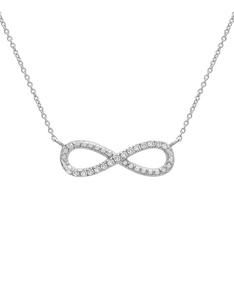 Diamond Infinity 18" Pendant Necklace (1/10 Ct. T.W.) in Sterling Silver