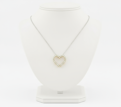 Diamond Heart Pendant - Fixed Square