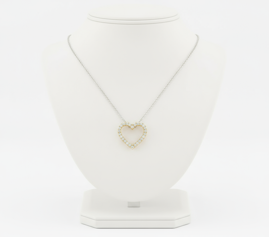 Diamond Heart Pendant - Fixed Square