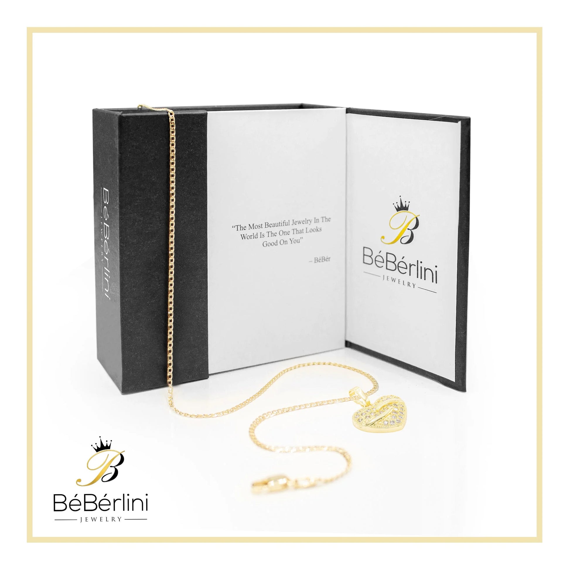 Heart CZ Charm 14K Gold Filled Cuban Chain Pendant Necklace Jewelry Women 20"