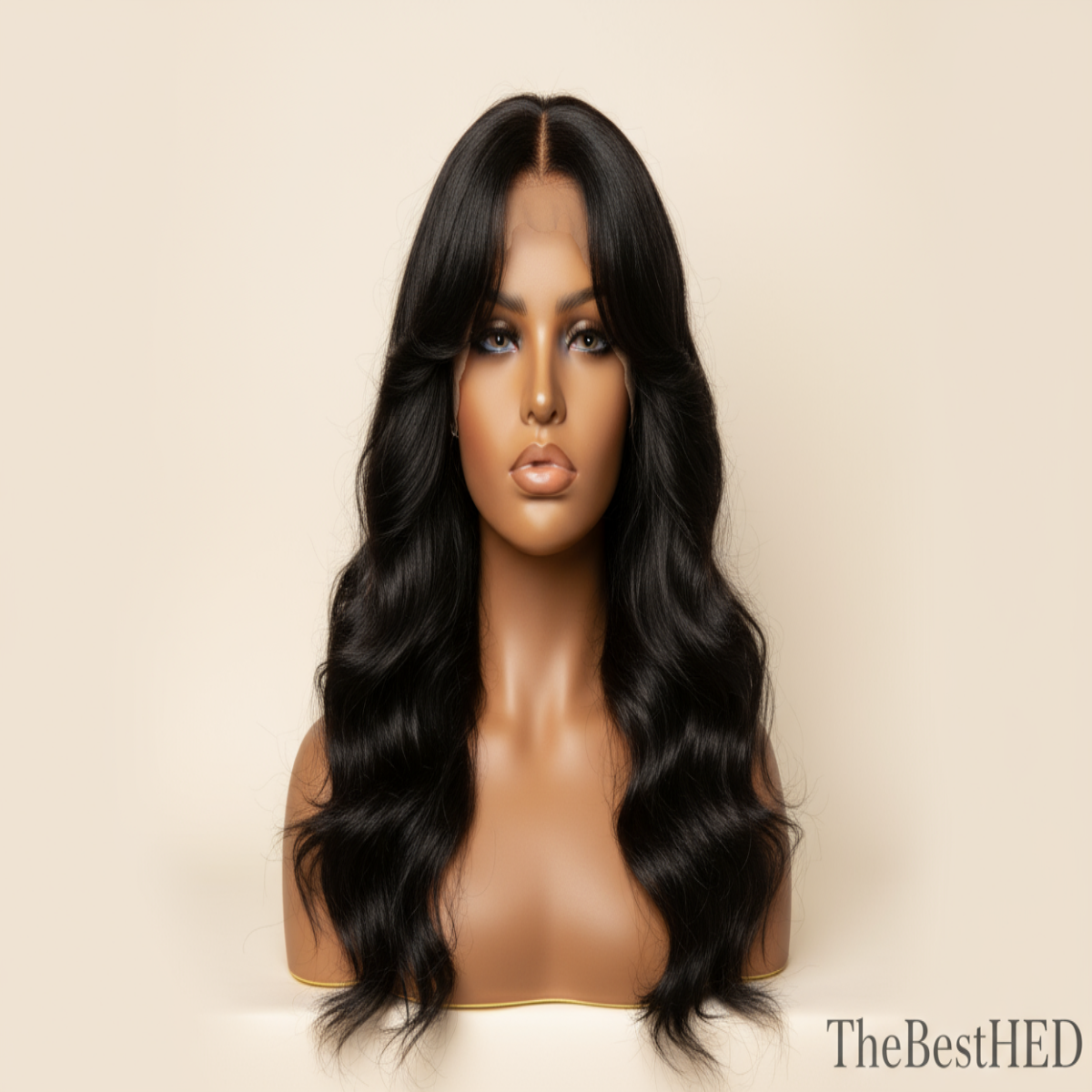 Wavy with Curtain Bang Wig