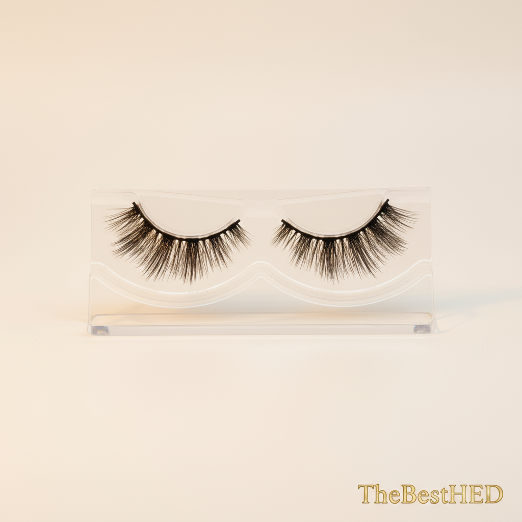 Dahlia Faux 3D Volume Lashes - Pearl Background with Logo