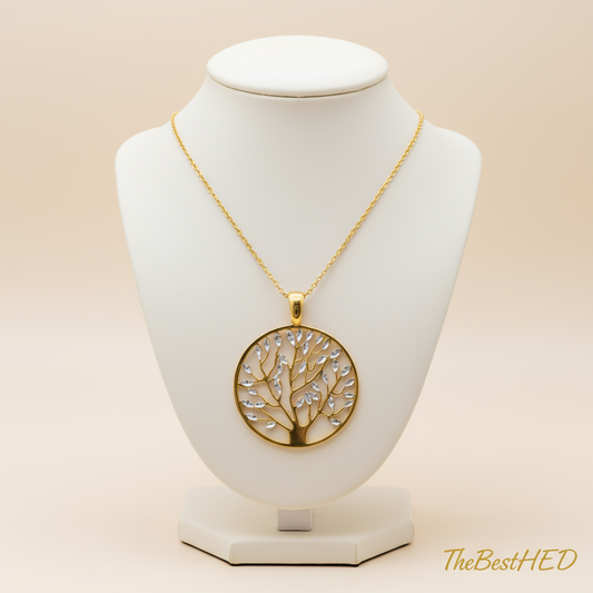 Tree of Life Pendant - Pearl Background with Logo