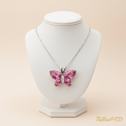 Gemstone Diamond Butterfly - Pearl Background with Logo