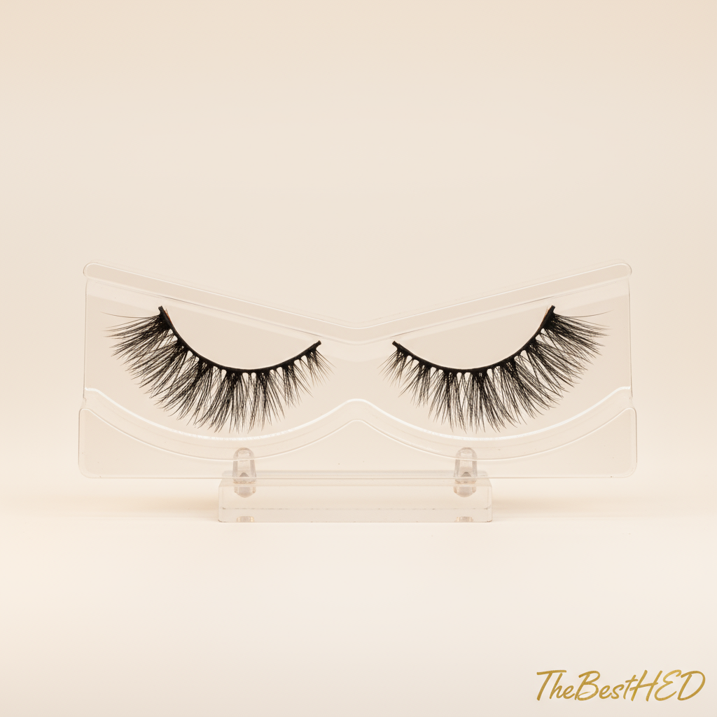 Jane 3D Mink Lashes - Pearl Background with Logo